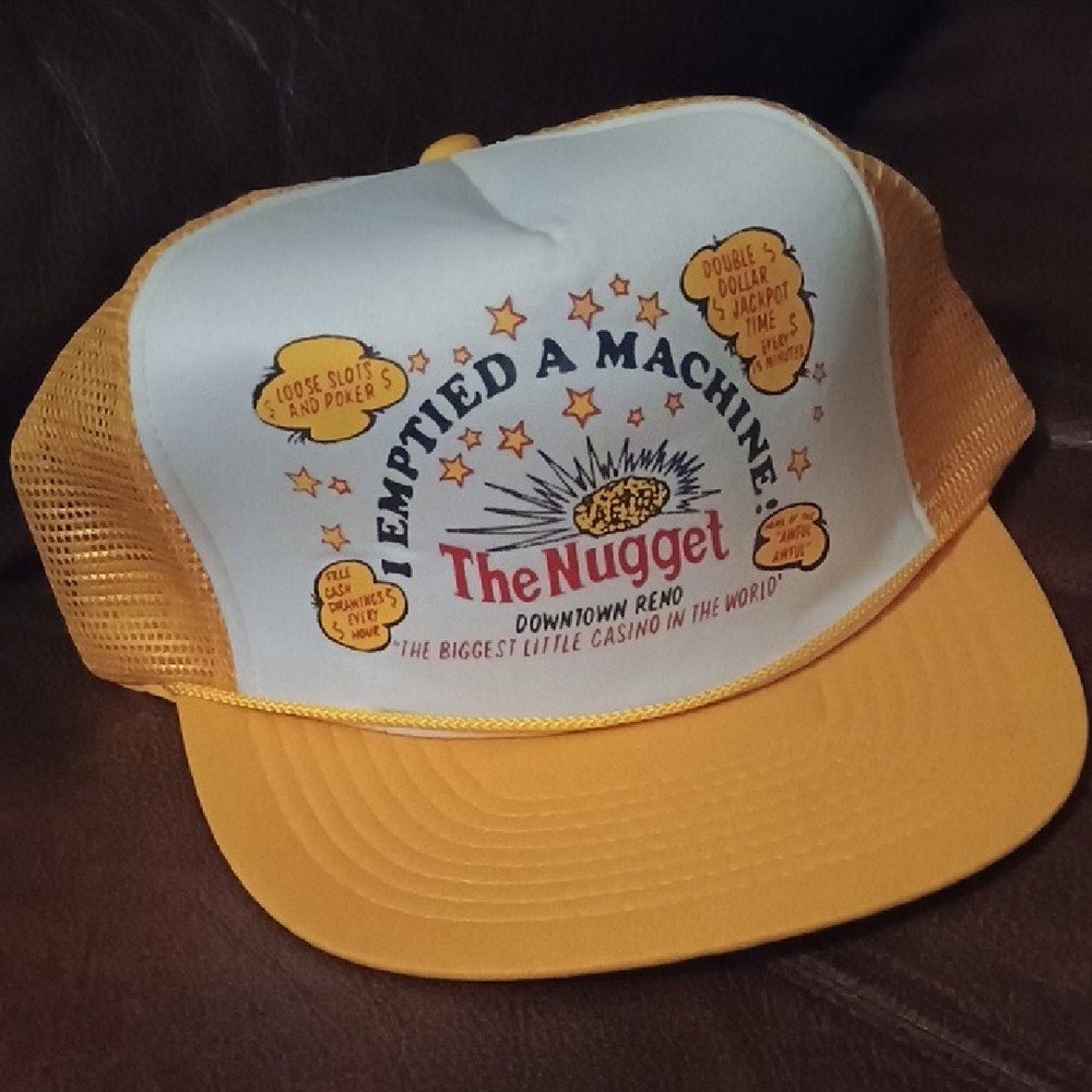 LOOSE SLOTS Vintage "The Nugget Casino" Reno Vegas Poker Gambler Trucker Hat